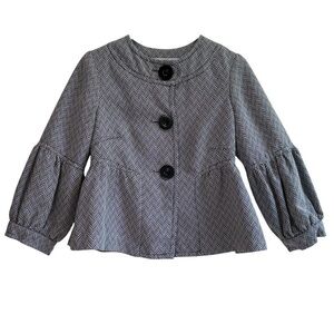 Max Studio Black and White Textured Cropped Jacket. Size M